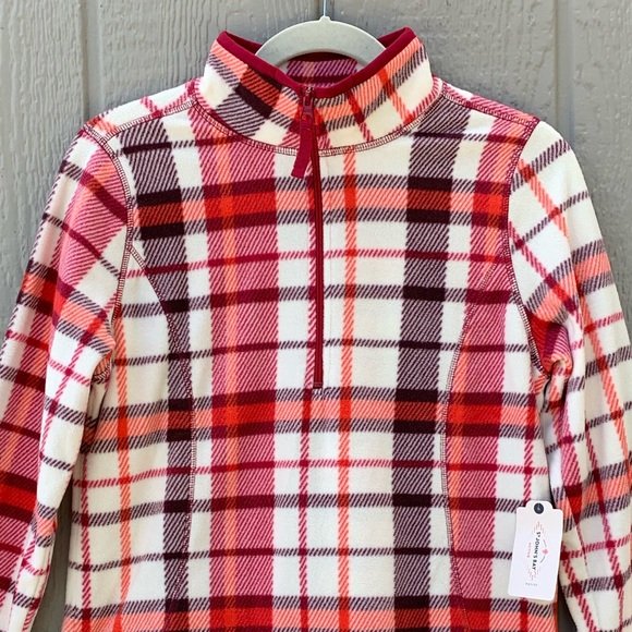 St. John’s Bay soft half zip plaid fleece pullover - Picture 2 of 9